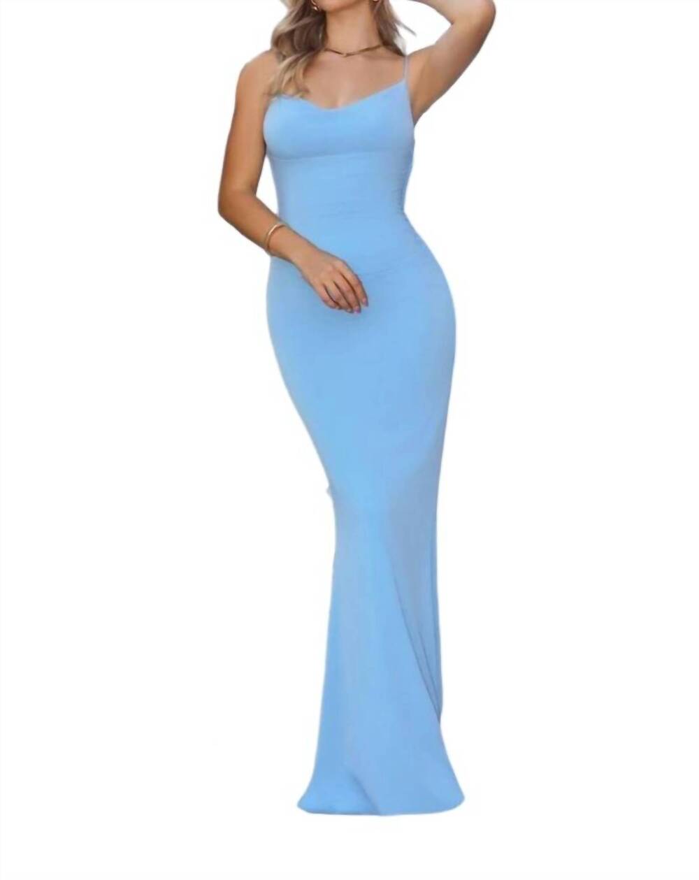 NEW AMORIS favorite girl maxi dress in light blue